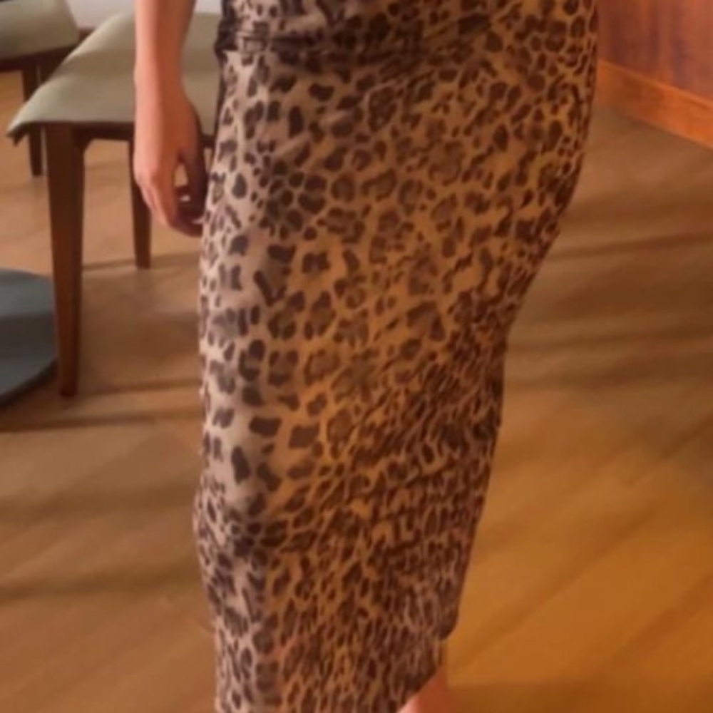 Leopard Print Midi Skirt